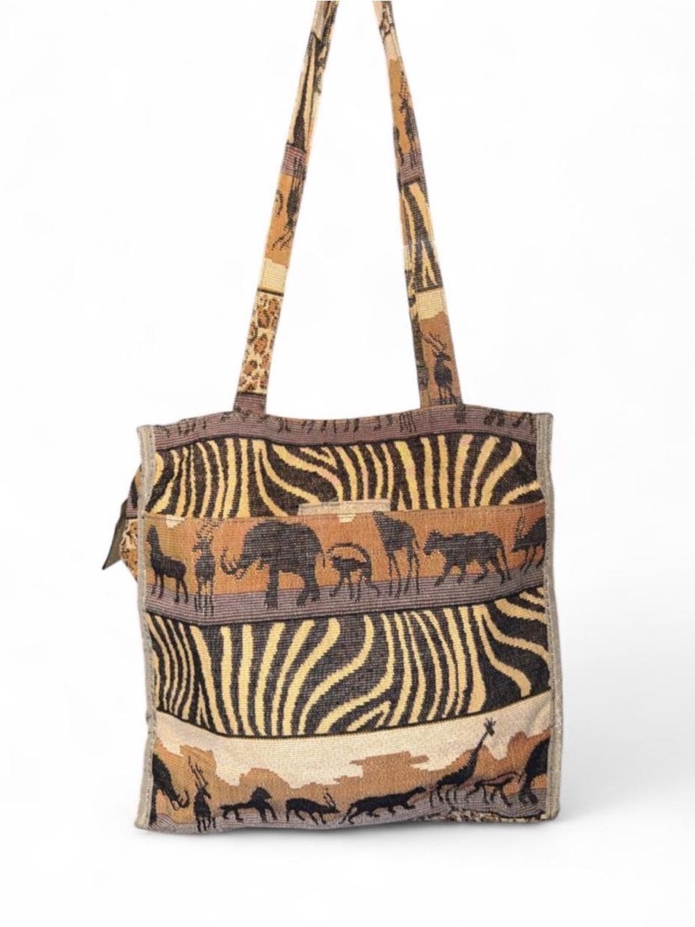 Vintage Jade Safari Tapestry Tote